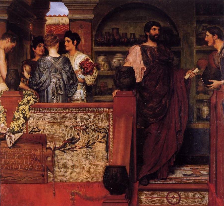 Alma-Tadema Lawrence - Hadrien visitant une poterie romano-anglaise.jpg